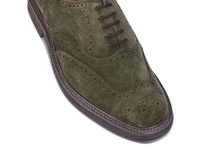 Jeremy Brogue Oxford City Shoe - Earth Castorino Suede - R E Tricker Ltd