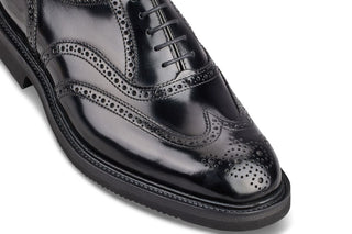 Jeremy Brogue Oxford City Shoe - Black Bookbinder - R E Tricker Ltd