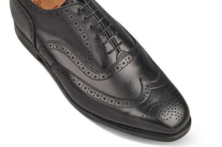 Piccadilly Brogue Oxford City Shoe - Black - R E Tricker Ltd