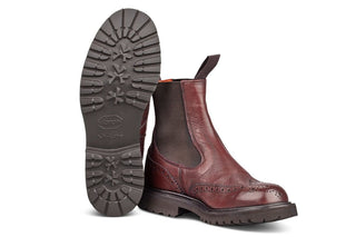 Silvia Country Dealer Boot - Olivvia Deerskin - Burgundy - R E Tricker Ltd