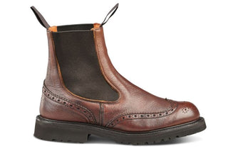 Silvia Country Dealer Boot - Olivvia Deerskin - Chestnut Burnished - R E Tricker Ltd
