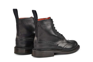 Stephy Brogue Boot - Black - R E Tricker Ltd