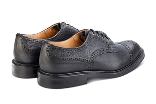 7047 - Men's Derby ToeCap Brogue - Black Scotch Grain - R E Tricker Ltd