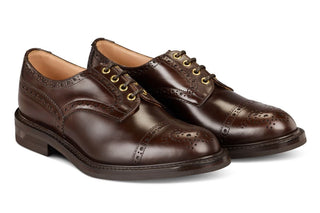 7047 - Men's Derby ToeCap Brogue - Dark Brown Windsor Bonaudo - R E Tricker Ltd