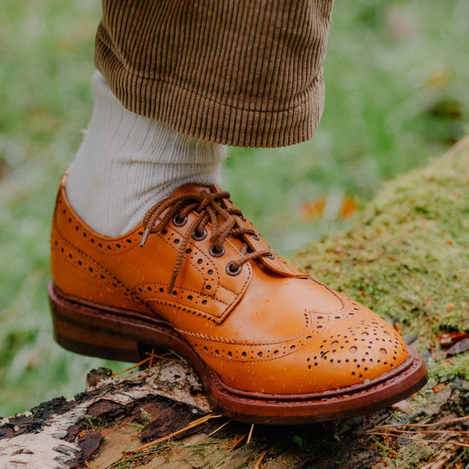 Tricker’s Bourton country brogue in Acorn Antique