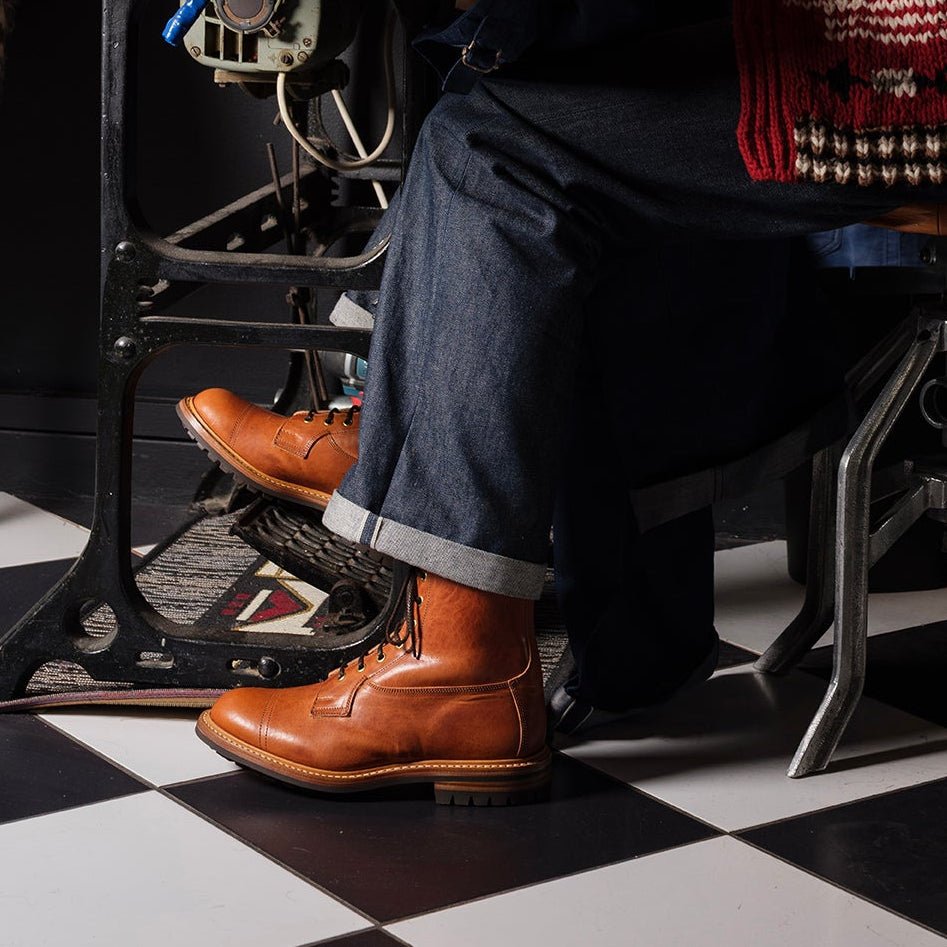 Ilkley Country Shoe - Black Scotch Grain – R E Tricker Ltd