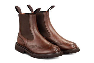 Silvia Country Dealer Boot - Dark Brown Olivvia Scotch Grain