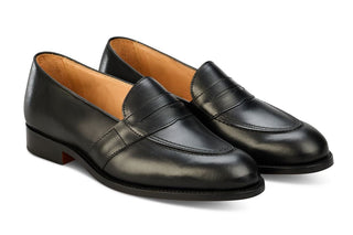 Alfred Penny Loafer - Black Calf - R E Tricker Ltd