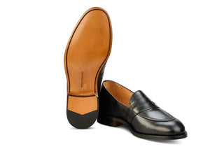 Alfred Penny Loafer - Black Calf - R E Tricker Ltd