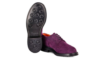 Anne Brogue Country Shoe - Burgundy/Black Reverse Kudu - R E Tricker Ltd