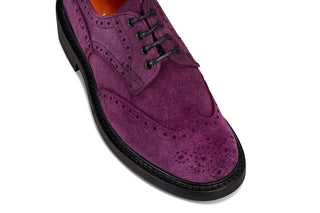 Anne Brogue Country Shoe - Burgundy/Black Reverse Kudu - R E Tricker Ltd
