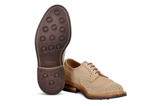 Bourton Country Shoe - Beige Suede - R E Tricker Ltd