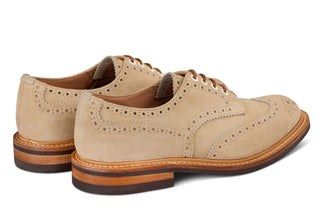 Bourton Country Shoe - Beige Suede - R E Tricker Ltd