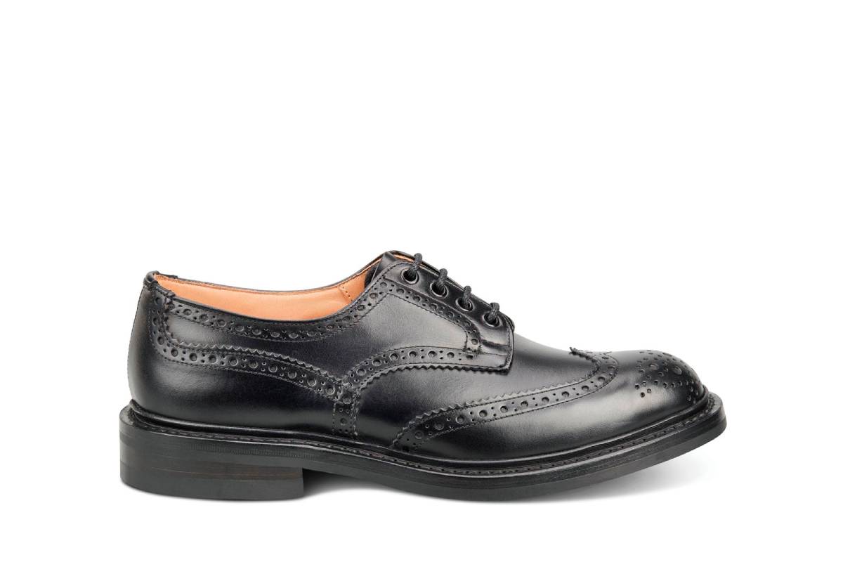 Bourton Country Shoe Black Leather – R E Tricker Ltd