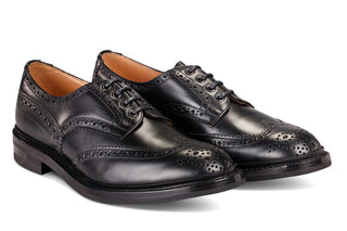 Bourton Country Shoe - Black Olivvia Heavy - R E Tricker Ltd