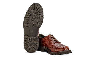 Bourton Country Shoe - Brown Mock Croc - R E Tricker Ltd