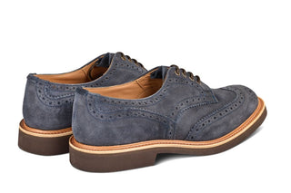 Bourton Country Shoe - Navy Olivvia Nubuck (6 Fitting) - R E Tricker Ltd