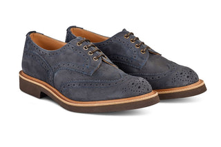 Bourton Country Shoe - Navy Olivvia Nubuck (6 Fitting) - R E Tricker Ltd