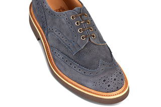 Bourton Country Shoe - Navy Olivvia Nubuck (6 Fitting) - R E Tricker Ltd