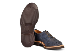 Bourton Country Shoe - Navy Olivvia Nubuck (6 Fitting) - R E Tricker Ltd