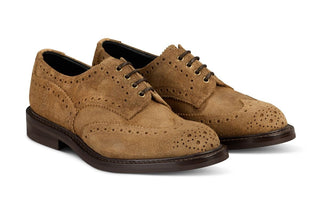Bourton Country Shoe - Peanut Waxed Suede - R E Tricker Ltd