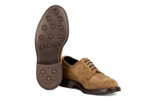 Bourton Country Shoe - Peanut Waxed Suede - R E Tricker Ltd