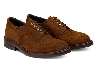 Bourton Country Shoe - Ridge Waxed Suede - R E Tricker Ltd