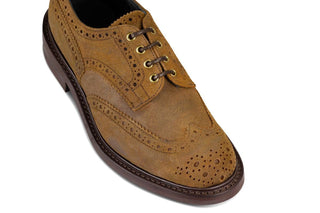 Bourton Country Shoe - Snuff Waxed Suede - R E Tricker Ltd
