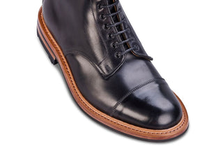 Brett ToeCap Boot - Black Cordovan - R E Tricker Ltd