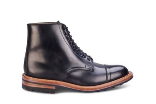 Brett ToeCap Boot - Black Cordovan - R E Tricker Ltd