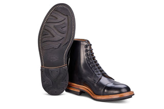 Brett ToeCap Boot - Black Cordovan - R E Tricker Ltd