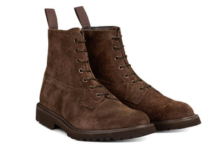 Burford Country Boot - Charcoal Coarse Suede - R E Tricker Ltd