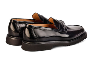 Chicago Penny Loafer - Black Bookbinder - R E Tricker Ltd