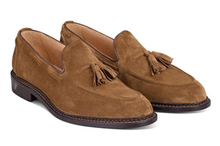 Elton Tassel Loafer - Cubana Castorino Suede - R E Tricker Ltd