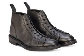 Ethan Monkey Boot - Black Olivvia Scotch Grain - R E Tricker Ltd