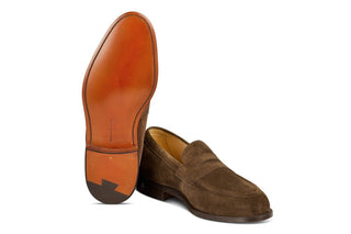 Havard Penny Loafer - Cafe Repello Suede - R E Tricker Ltd