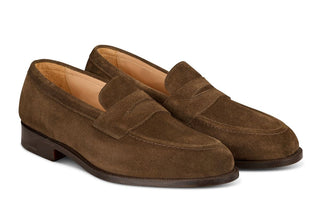 Havard Penny Loafer - Cafe Repello Suede - R E Tricker Ltd