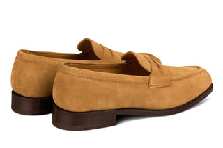 Havard Penny Loafer - Cashew Castorino Suede - R E Tricker Ltd
