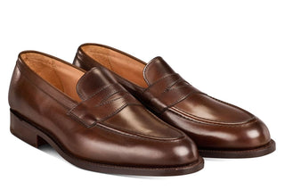 Havard Street Penny Loafer - Espresso Burnished Calf - R E Tricker Ltd