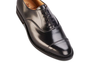 Henley JS9550 Plain Toecap Oxford City Shoe - Black (Multiple Width Fittings) - R E Tricker Ltd