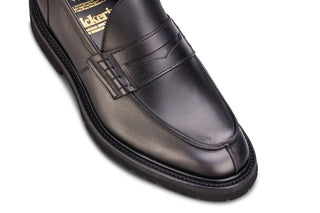 James Penny Loafer - Black Waxy Hidro - R E Tricker Ltd