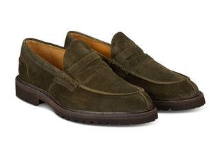 James Penny Loafer - Earth Castorino Suede - R E Tricker Ltd