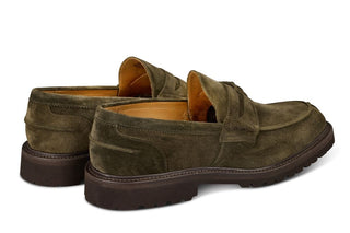 James Penny Loafer - Earth Castorino Suede - R E Tricker Ltd
