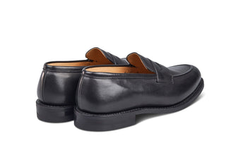 Jermyn Street Penny Loafer - Black Calf - R E Tricker Ltd