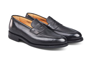 Jermyn Street Penny Loafer - Black Calf - R E Tricker Ltd