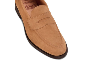 Jermyn Street Penny Loafer - Cashew Suede - R E Tricker Ltd