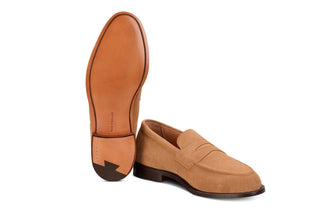 Jermyn Street Penny Loafer - Cashew Suede - R E Tricker Ltd