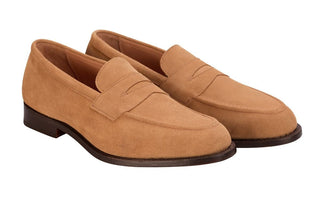 Jermyn Street Penny Loafer - Cashew Suede - R E Tricker Ltd