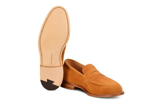 Jermyn Street Penny Loafer - Golden Tan Suede - R E Tricker Ltd