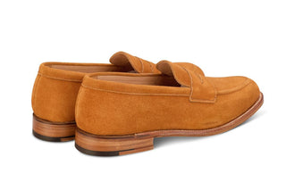 Jermyn Street Penny Loafer - Golden Tan Suede - R E Tricker Ltd